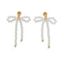 Faux pearls bow stud earrings